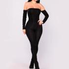 Off-shoulder Skinny Jumpsuit