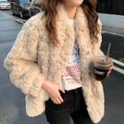 Faux-fur Button Jacket As Shown In Figure - One Size