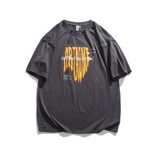 Lettering Print Short-sleeve Tee