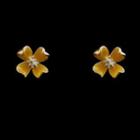 Flower Alloy Earring A909 - 1 Pair - Yellow - One Size