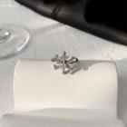 Rhinestone Snowflake Ring Silver - One Size