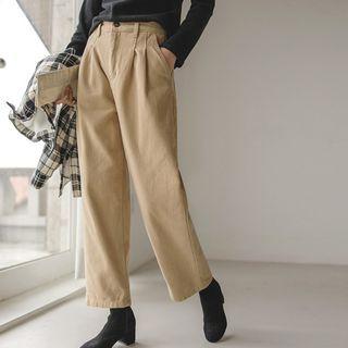 Pintuck Napped Wide-leg Pants