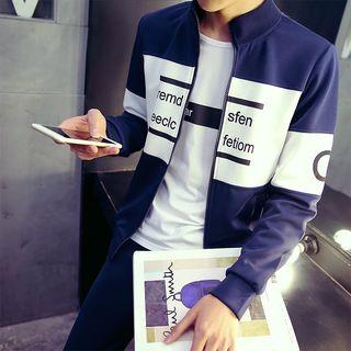 Letter Colour Block Neoprene Jacket