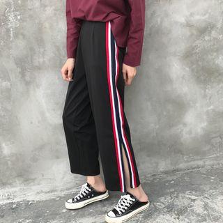Cropped Slit Panel Pants