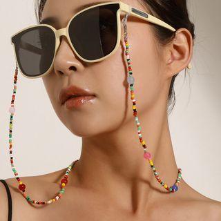 Beaded Eyeglasses Chain Red & Orange & Green - One Size