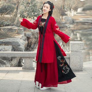 Long-sleeve Hanfu Top / Wide Leg Pants / Camisole / Set