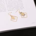 Non-matching Geometric Metal & Scallop Dangle Earring 1 Pair - Gold - One Size