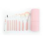 Set Of 10: Makeup Brushes + Case 10 Pcs + Case