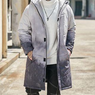 Long-sleeve Gradient Hooded Long Jacket