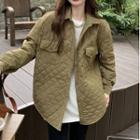 Plain Quilted Shirt Jacket