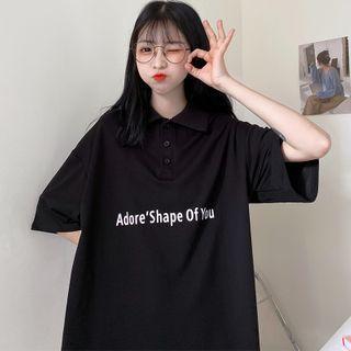 Short-sleeve Star Print Polo Shirt