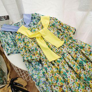 Floral Print Maxi Dress With Shawl