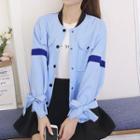 Contrast-trim Bow-tied Jacket