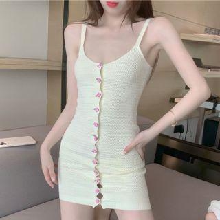 Strappy Sheath Knit Dress Off-white - One Size