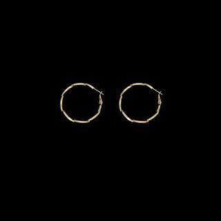 Alloy Hoop Earring 1 Pair - Hoop Earring - Gold - 3cm