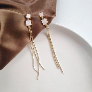 Rhinestone Metal Fringed Drop Earring