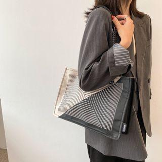 Maze Print Crossbody Bag Black & White - One Size