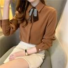 Bow Loose-fit Long-sleeve Shirt