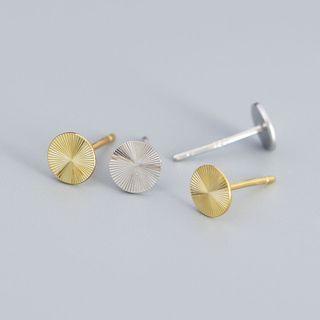 Embossed Disc Sterling Silver Earring