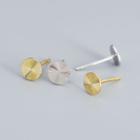Embossed Disc Sterling Silver Earring