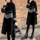 Plaid Panel Wool Coat