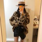 Leopard Print Sweater Brown - One Size