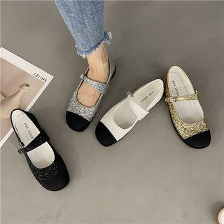 Glitter Cap-toe Mary Jane Shoes