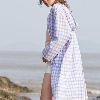 Hooded Long Nylon Jacket