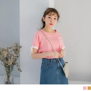 Contrast Trim Short Sleeve Pocket T-shirt