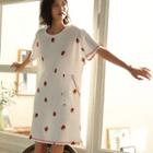 Short-sleeve Strawberry Print Sleep Dress