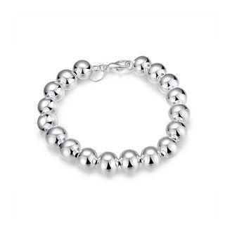 Simple Geometric 10mm Ball Bead Bracelet Silver - One Size