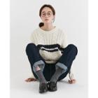 Contrast-trim Wool Blend Cable-knit Top