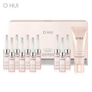 O Hui - Miracle Moisture Ampoule 777 Set: Ampoule 777 7ml X 10pcs + Cleansing Foam 40ml 11pcs