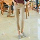 Slit-hem Slim-fit Pants