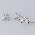 Non-matching 925 Sterling Silver Rhinestone Star Earring S925 Silver - Earring - One Size