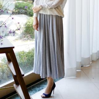 Band-waist Long Skirt