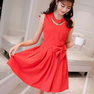Tie-waist A-line Tank Dress