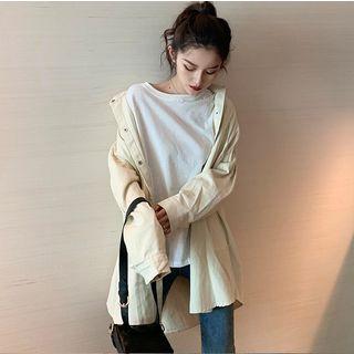 Printed-back Loose-fit Denim Shirt