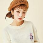 Bunny-patch Drop-shoulder Sweater