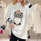 Long-sleeve Owl T-shirt 9415 - White - One Size