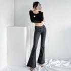 High-waist Boot-cut Jeans In 5 Colors