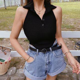 Sleeveless Halter Polo Shirt