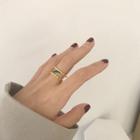 925 Sterling Silver Moon Ring K442 - Moon Ring - Gold - One Size