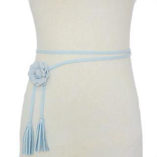 Flower Accent Tassel String Belt