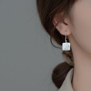 Square Acrylic Sterling Silver Dangle Earring