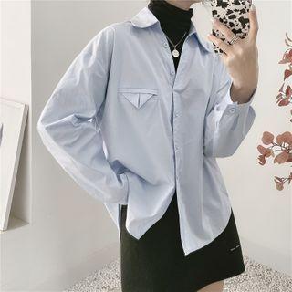 Collared Long-sleeve Pocket Shirt