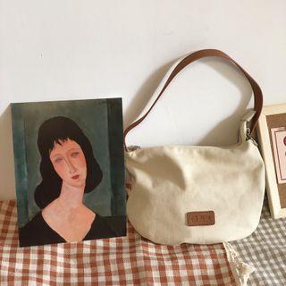 Canvas Zip Shoulder Bag Off-white - One Size