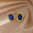 Blue Gemstone Stud Earring Blue - One Size