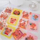 Set Of 4: Bear Print Plastic Bag 4 Pcs - 4 Colors Assorted - One Size
