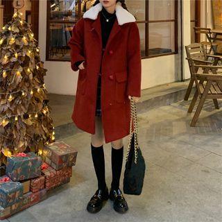 Faux Fur Collar Long Coat